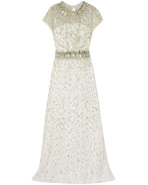 Jenny Packham Embellished Organza Gown - White