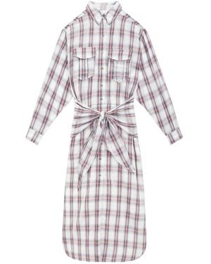 Isabel Marant Isabel Marant Étoile Nesly Checked Midi Shirt Dress - White