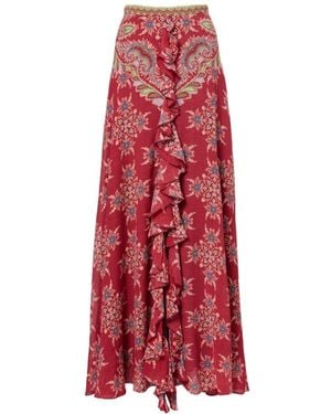 Etro Printed Maxi Skirt - Red
