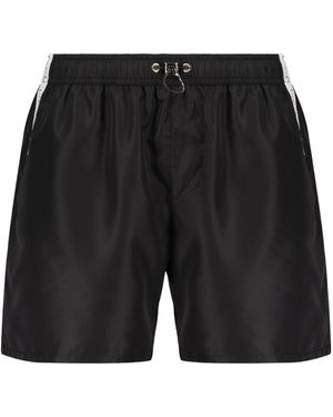 Iceberg Logo-Trim Swim Shorts - Black
