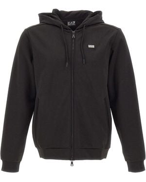 EA7 Hooded Zip-Up Sweatshirt - Gray
