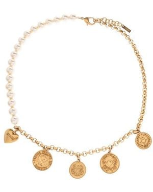 Moschino Coin-Pendant Necklace - Metallic