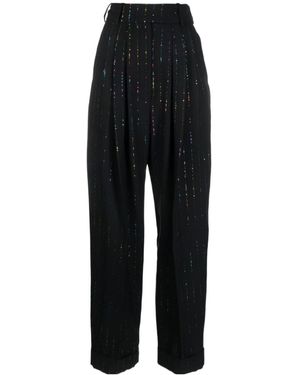 Alexandre Vauthier High-Rise Sequin-Trimmed Pants - Black
