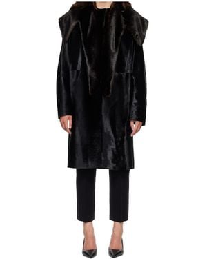 Loulou de Saison Coat With Detachable Collar - Black