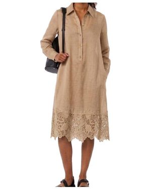 Max Mara Collared Long-Sleeved Dress - Natural