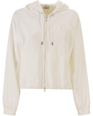 Brunello Cucinelli Logo Patch Hoodie - White
