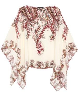 Etro Paisley Printed Boat-Neck Blouse - Pink