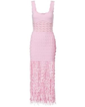 Jonathan Simkhai Brionne Fringed Knitted Midi Dress - Pink