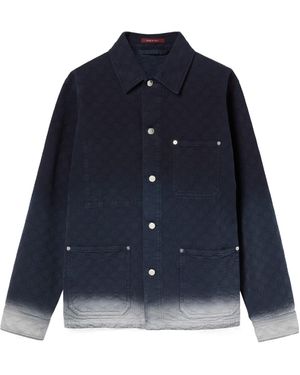 Gucci Bleached Gg Cotton Denim Jacquard Shirt - Blue