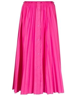 RED Valentino Pleated High Waist Midi Skirt - Pink