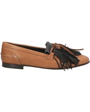 Brunello Cucinelli Round-Toe Loafers Decorated With Tassels - Brown