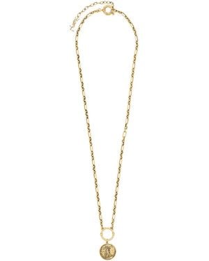Saint Laurent Badge Metal Necklace - White