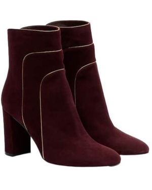 Gianvito Rossi Suede Ankle Boots - Purple