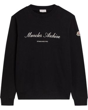 Moncler Knit Crew Cotton Sweatshirt - Black