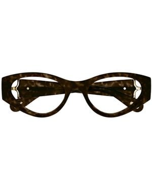 Chloé Chloé Eyewear Cat-Eye Frame Logo-Engraved Glasses - White