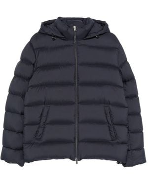Herno Quilted Hooded Jacket - Blue
