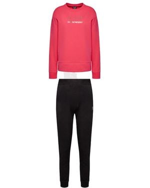 EA7 Logo Sweatshirt And Sweatpants Set - Red