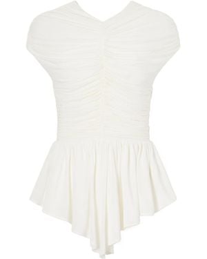 TOVE Ruffled Hem Top - White