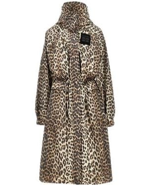 Ganni Leopard Parka Coat - Multicolour