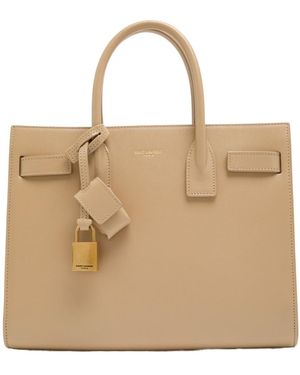 Saint Laurent Leather Handbag - Natural