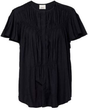 Isabel Marant Synda Gathered Top - Black