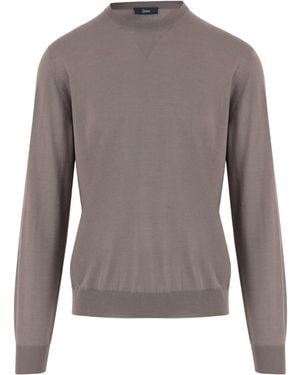 Herno Crewneck Long-Sleeved Jumper - Brown