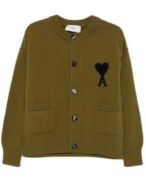 Ami Paris Long-Sleeved Sweater - Green