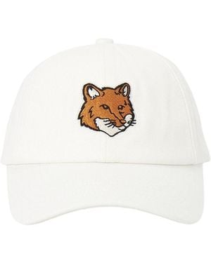 Maison Kitsuné Maison Kitsuné Fox Head Cap - White
