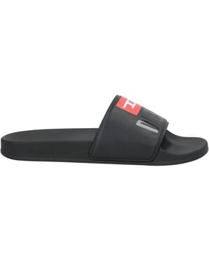 DIESEL Printed Slippers - Black