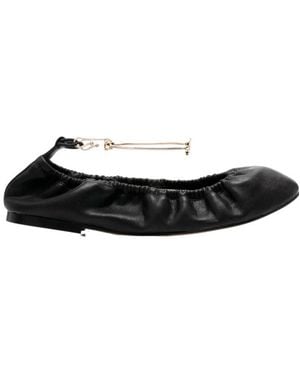 Twinset Ankle Strap Flats - Black