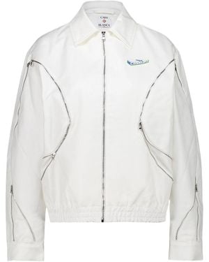 CASABLANCA Zip-Up Cotton Jacket - White