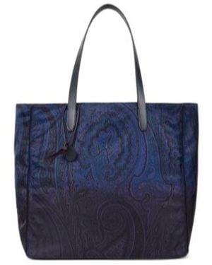 Etro Unfold Me Paisley Tote Bag - Blue