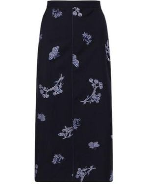 Erdem Wool And Cotton Jacquard Pencil Skirt - Blue