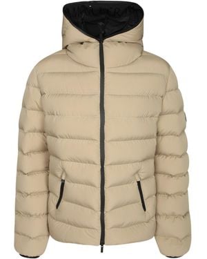 Moncler Padded Logo-Patch Jacket - Natural