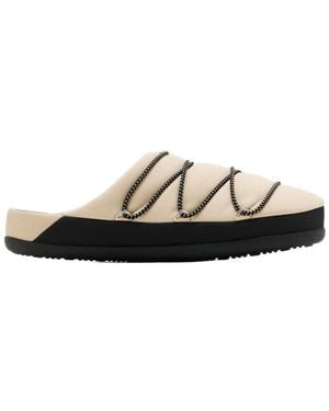 Moon Boot Quilted Flat Slippers - White