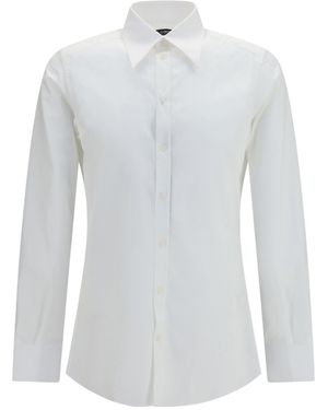 Dolce & Gabbana Long-Sleeved Poplin Shirt - White