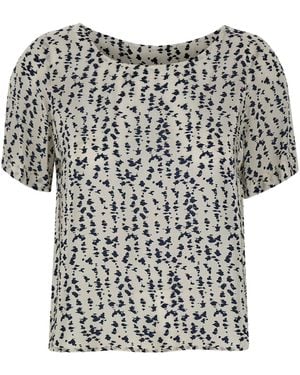 Kaos Printed Short-Sleeve Top - Black