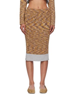 Baserange Ribbed Knit Skirt - Natural