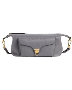 Coccinelle Medium Beat Generation Leather Crossbody Bag - Grey