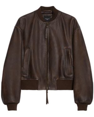 Weekend by Maxmara Hiltex Zip-Up Bomber Jacket - Brown