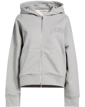 Ganni Solid-Colored Hooded Jacket - Grey