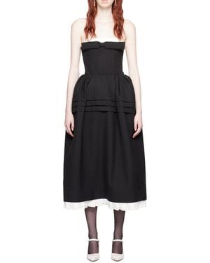 ShuShu/Tong Two-Tone Strapless Midi Dress - Black