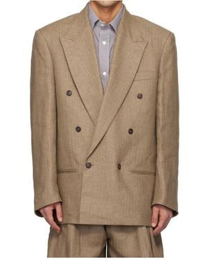 Hed Mayner Double-Breasted Suit Jacket - Natural
