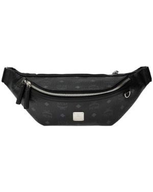 MCM Logo-Print Belt Bag - Black