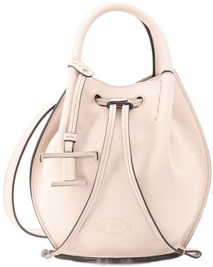 Tod's Buz Drawstring Mini Bucket Bag - Natural