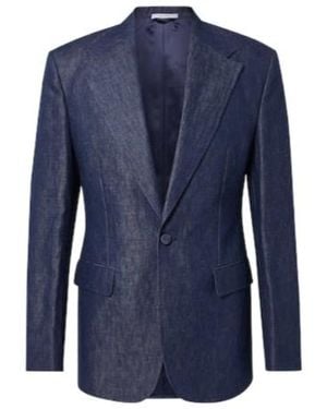 Gabriela Hearst Cotton And Linen Blazer - Blue