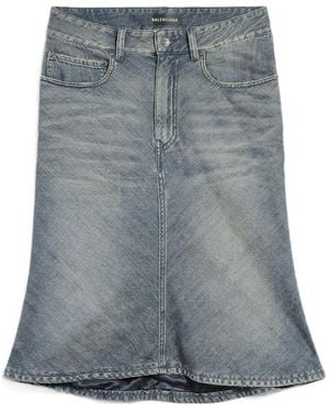 Balenciaga Godet Mini Skirt - Blue