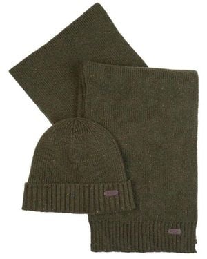 Barbour Logo Knitted Hat - Green