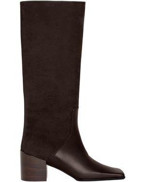 Alaïa Square-Toe Boots - Brown