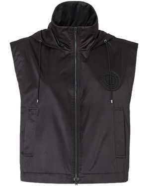 Fendi High-Neck Hooded Drawstring Gilet - Black